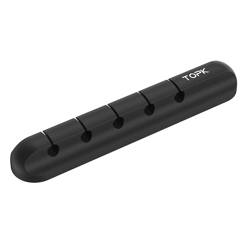 5 Clips TOPK Кабельный органайзер силиконовый usb-кабель намотки гибкий кабель управления кабель с зажимами держатель для мыши наушники - Цвет: 5 Clips