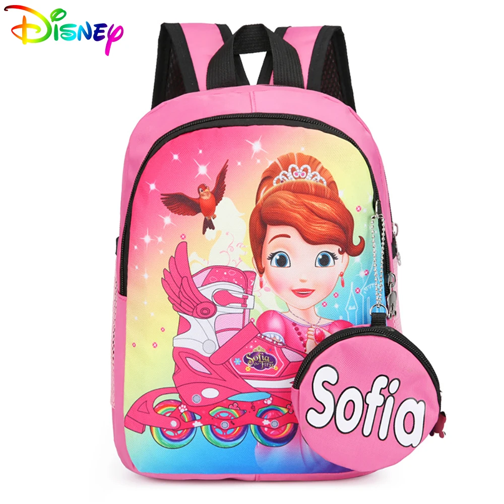 Детская школьная сумка Disney для девочек, повседневный рюкзак с мультяшным принтом Софии, Холодное сердце, Эльзы, многофункциональный ранец д...