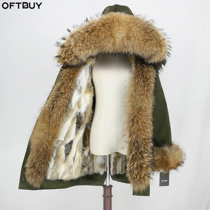 OFTBUY 2020 Waterproof Fabric Parka Winter Jacket Women Real Fur Coat Natural Raccoon Hood Rabbit Liner Streetwear | Женская одежда