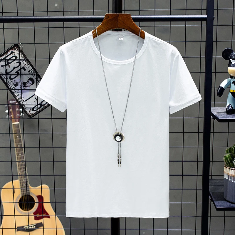 

Men T-Shirt New Fashion Solid Color Casual Short Sleeve 1-pack Tshirts Summer Beathable Tee Male Tops Clothing