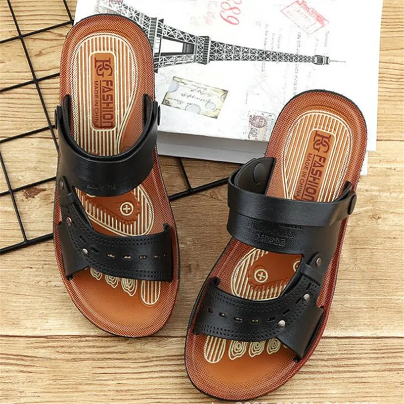 

Large size soled couple sandals fashion platform sandals mens shoes breathable casual bottom men slippers non-slip beach shoes