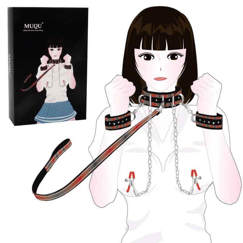 Новые продукты наручники для взрослых цепочка зажим сосков воротник женский
