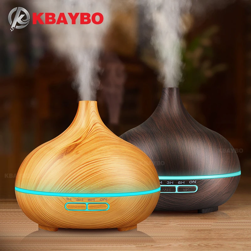 

300ml Air Humidifier Essential Oil Diffuser Aroma Lamp Aromatherapy Electric Aroma Diffuser Mist Maker for Home-Wood