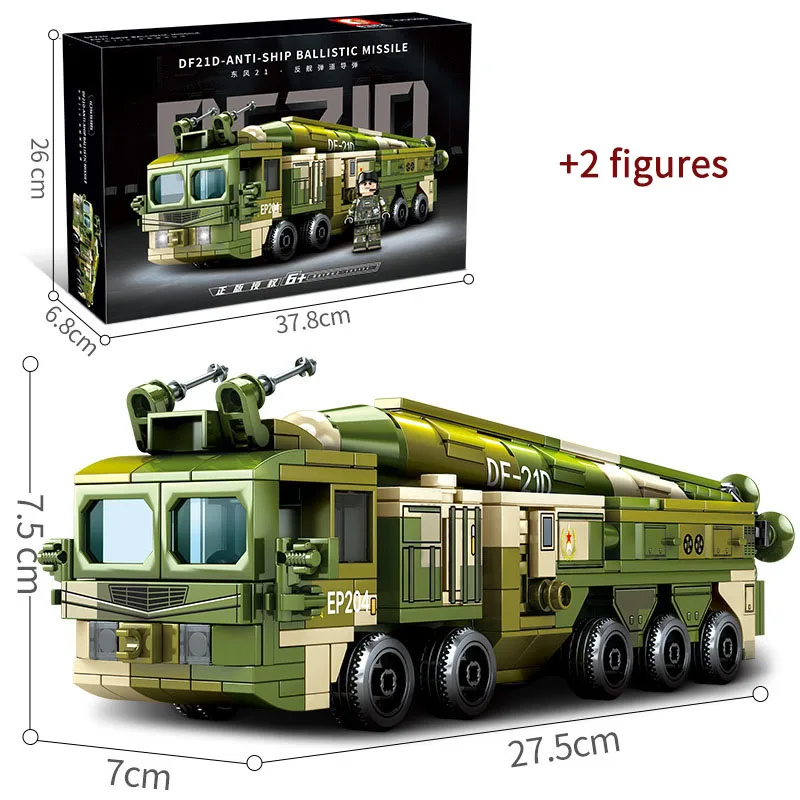 

Military War Weapon DF-21 Anti-ship Ballistic Missile Model Bricks Building Blocks Toys for Children Boys Kids Gifts 406Pcs