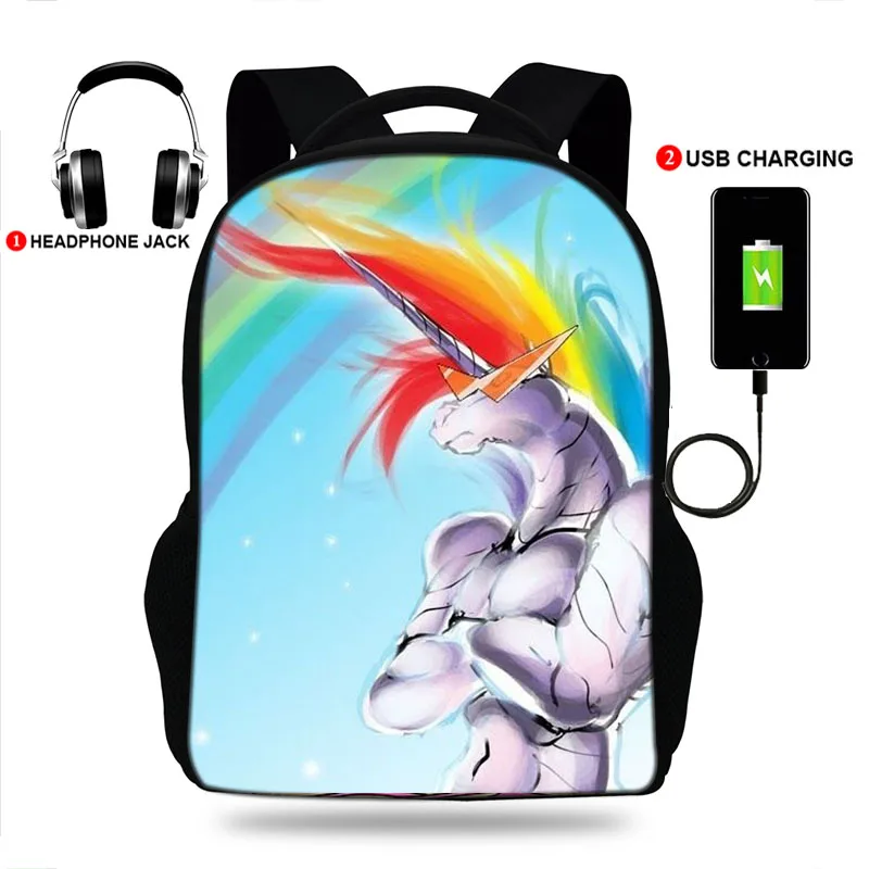 Подростковый Школьный рюкзак сумка для девочек и мальчиков школьная Dym единорог