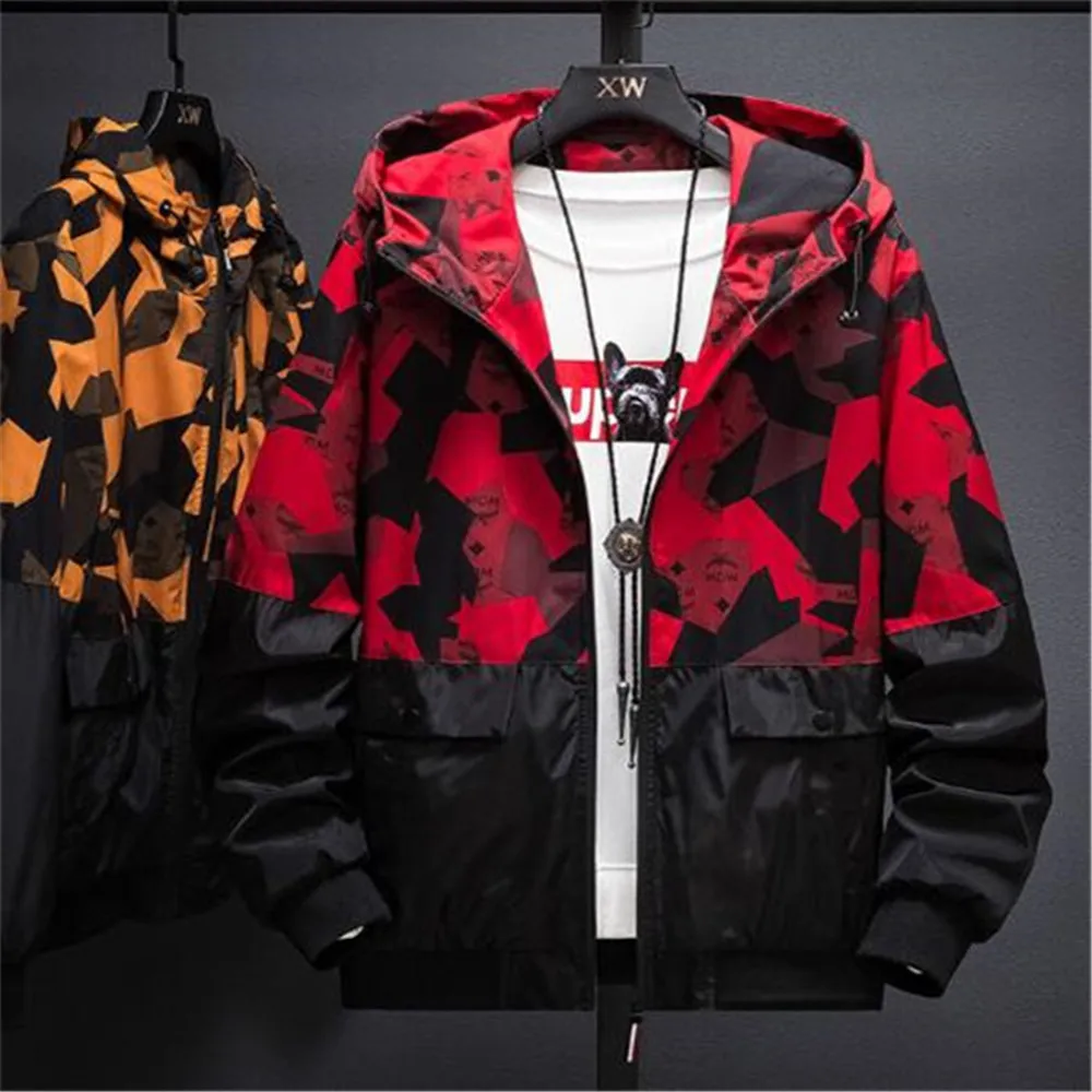 

Hot-Selling Jacket Men's Spring Autumn Models Trend Camouflage Personality Casual Youth Loose Hooded Top Cothes