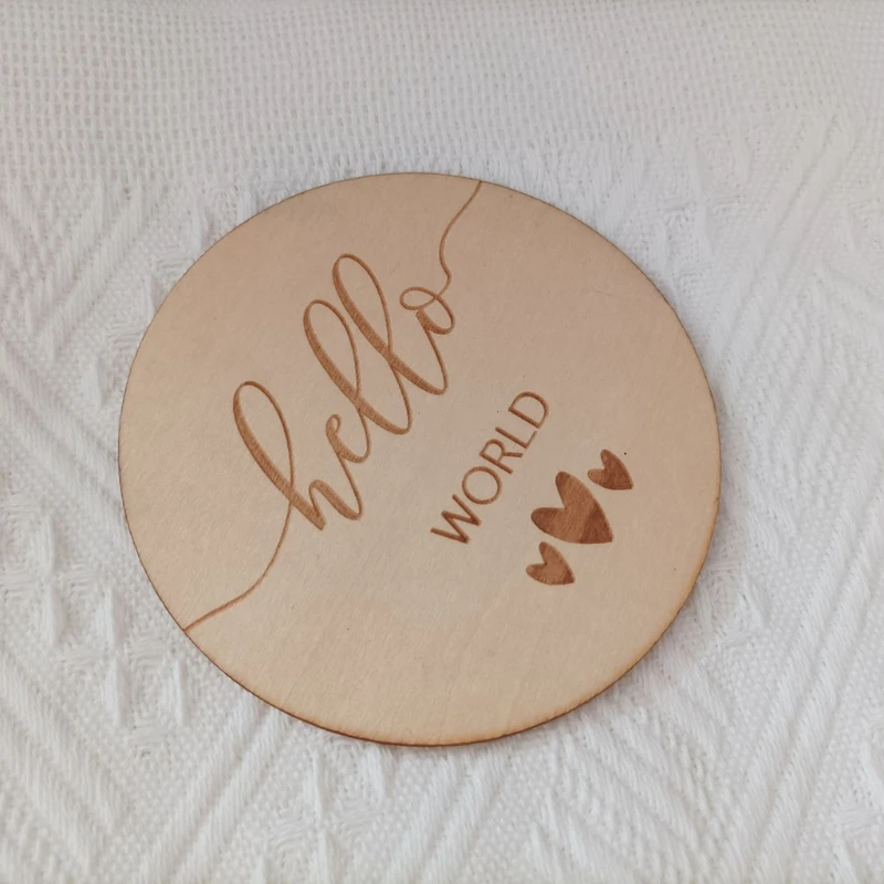 L41D-tarjeta de Evento de beb&eacute; de madera para reci&eacute;n nacido, tarjetas de grabaci&oacute;n de crecimiento mensual, tarjetas conmemorativas de nacimiento de Beb&eacute; hechas a mano, accesorios de fotograf&iacute;a-0