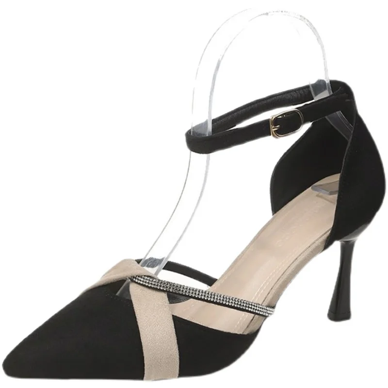 

Sexy temperament ladies high heels summer fashion simple sequined pointed stiletto color matching ladies casual sandals.