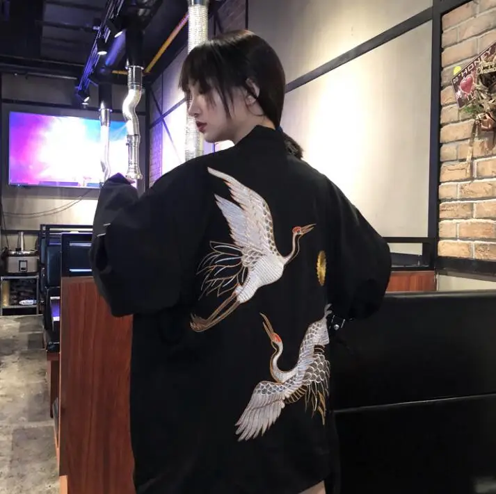 Женское летнее кимоно тонкий Свободный кардиган в японском стиле юката верхняя