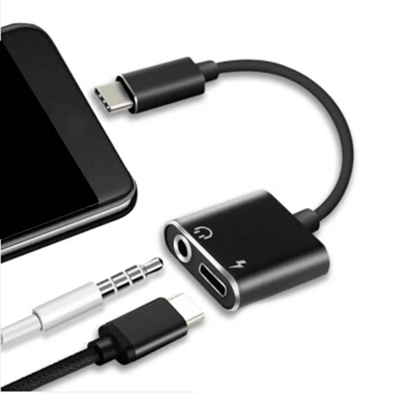 Адаптер кабеля для наушников 2 в 1 Usb Type C штекер 3 5 мм разъем AUX Xiaomi Huawei