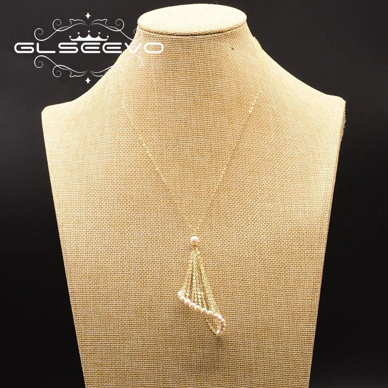 GLSEEVO натуральный белый жемчуг цепочки с подвесками Ожерелье Винтаж для дружбы