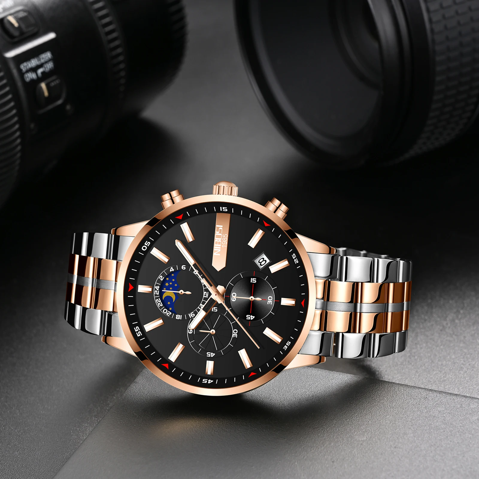 

2021 Fashion NIBOSI Watch For Men Top Brand Luxury Sports Chronograph Waterproof Blue Mens Quartz Watches Relogio Masculino