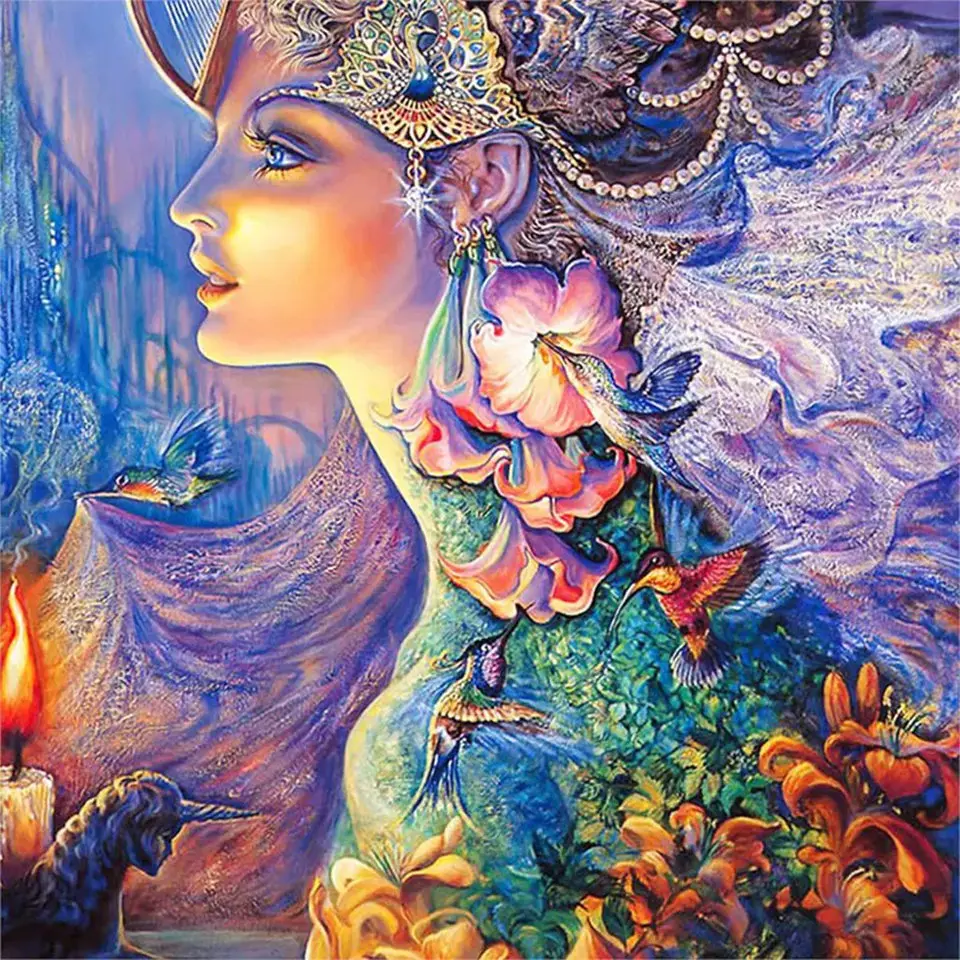 

New5D diamond painting household articles handicraft sewing cross stitch color"butterfly girl" DIY stick diamond embroidery gift