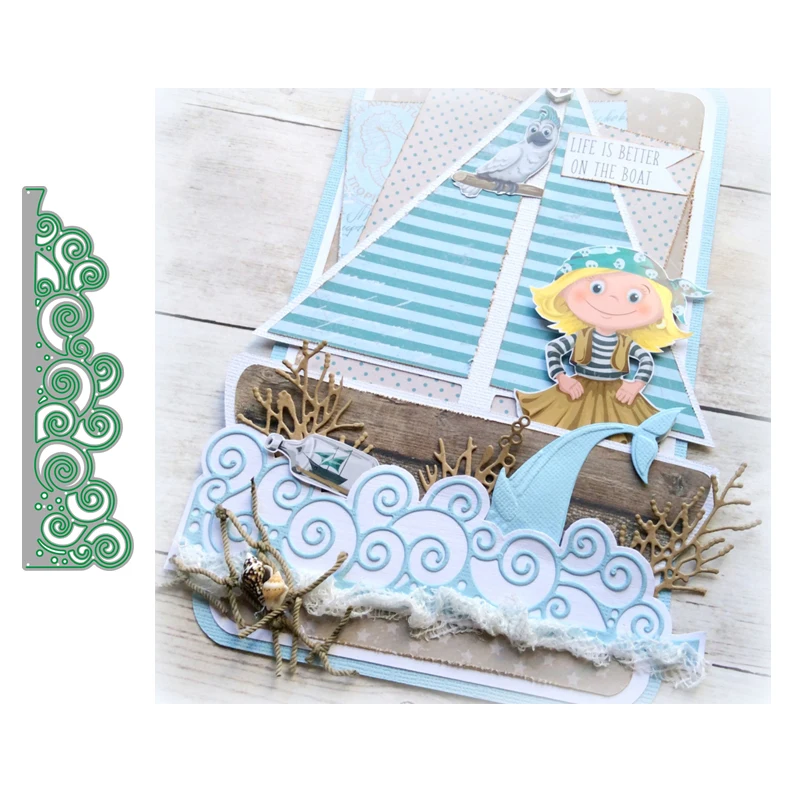 

Металлические Вырубные штампы LLove CCraft форма волна рулон границы для скрапбукинга бумаги ремесло Нож Форма лезвие Дырокол трафареты штампы