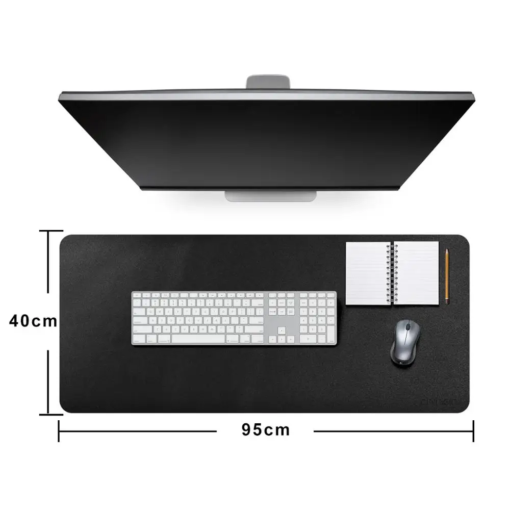 Chihein офисный Настольный коврик большой Mo use Pad 95x40 см водонепроницаемый PU кожаный коврик для клавиатуры двойное использование коврик для письма для офиса/дома-черный/красный