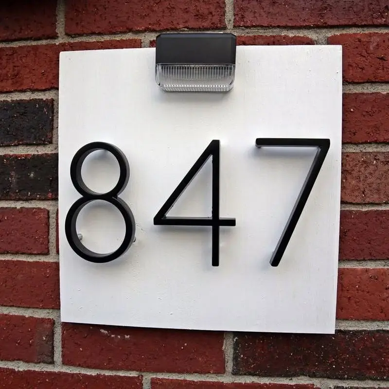 

125mm Floating House Number Letters Big Modern Door Alphabet Home Outdoor 5 in.Black Numbers Address Plaque Sign #0-9