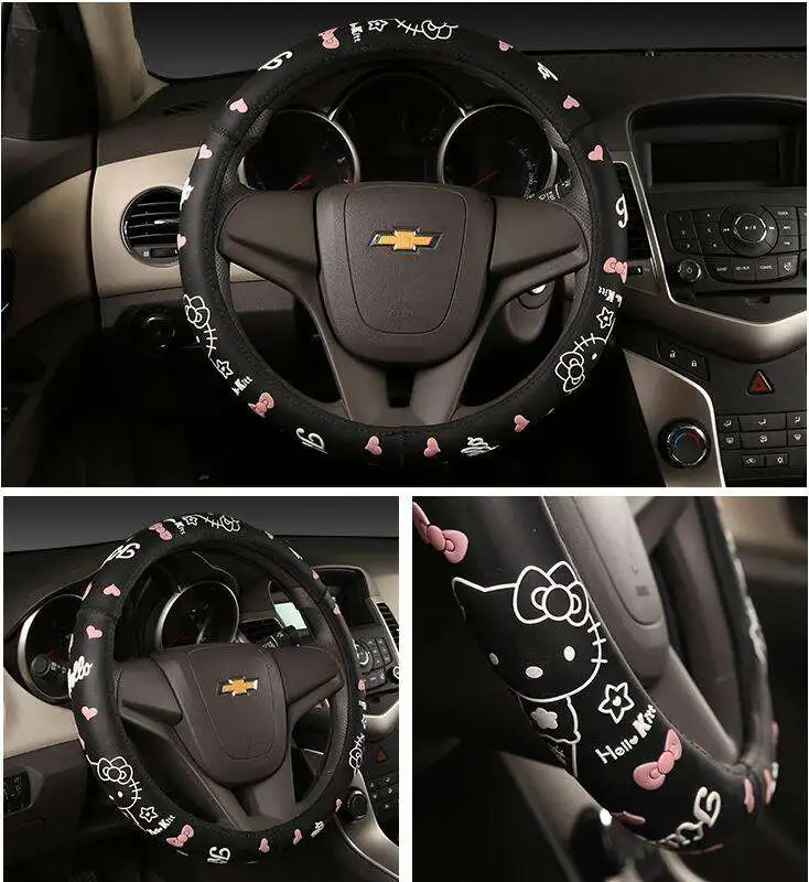 

Steering wheel cover New four seasons men and women fashion car steering wheel cover cute cartoon silicone non-slip handle cover