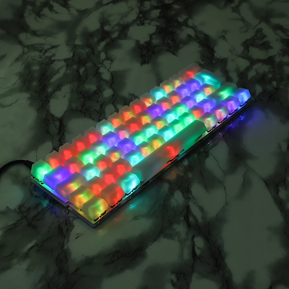 

1.5mm ABS 108 87 61 ANSI ISO Blank Milk Fog OEM Profile Shine Through Keycap For MX Mechanical Keyboard RGB GK61 Womier 66