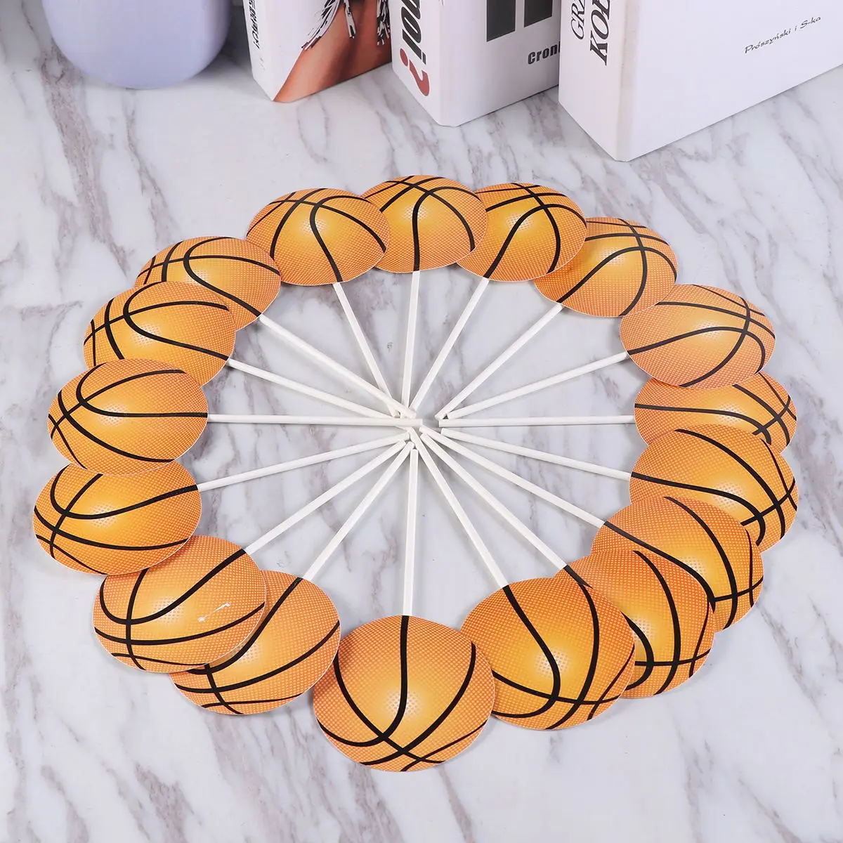 50 шт. Топпер для торта баскетбольная форма фруктовые декоративные палочки еды