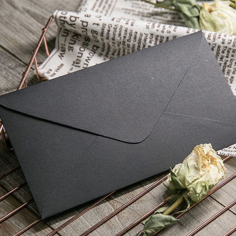 30 шт./лот Свадебная пригласительная открытка черный однотонный серебристый