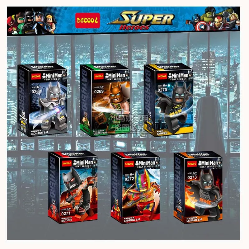 DC Лига Справедливости Бэтмен чудо-женщина Супермен Аквамен здание мини-фигурка фильм мини-фигурка подходит для лего кирпичи детская игрушка - Цвет: with box