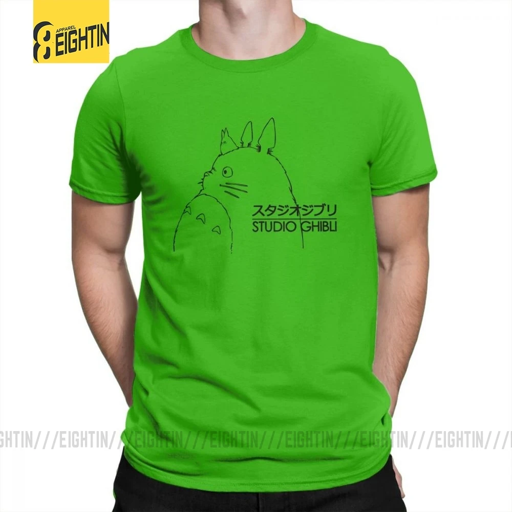 My neighit Totoro Studio Ghibli TotoroT-футболки Хаяо Миядзаки, мужские футболки с коротким рукавом, летняя одежда, футболки из чистого хлопка - Цвет: Зеленый