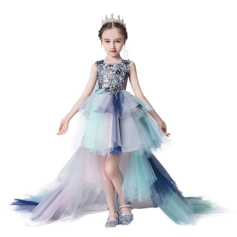 Детское длинное свадебное платье-русалка платье для девочек первого причастия