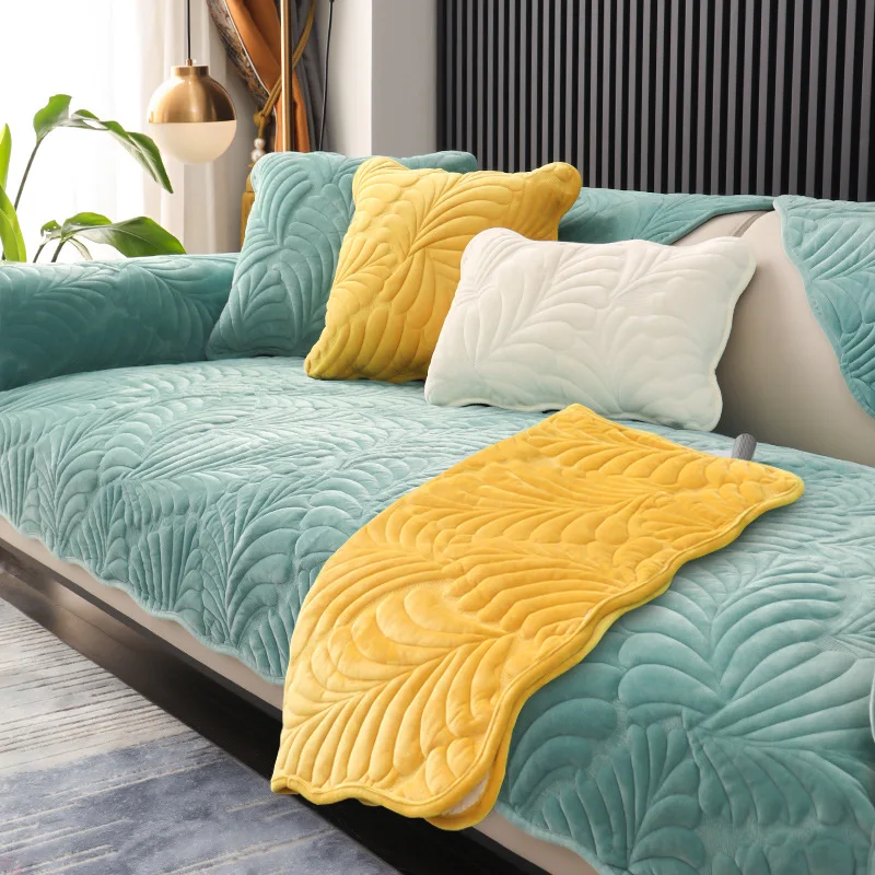 

Color Thick Plush Sofa Cushion Winter Flannel Printing Cushion Living Room Window Pad Sofa Cover Non-Slip Covers Sectional Sofa