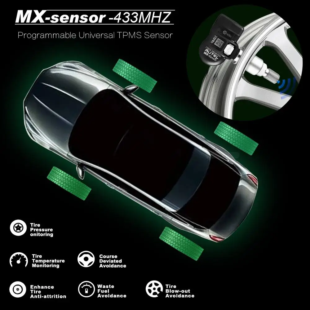 Autel MX-Sensor 315MHz Metal Press Type Tire Overhaul Programmable with TPMS TS501 TS508 Sensor de neumáticos Accessoires | Автомобили и