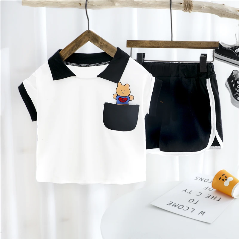 HYLKIDHUOSE 2020 Summer Baby Boys Girls Clothing Sets Short Sleeve T Shirt Shorts Casual Style Infant Children Vacation Clothes | Детская