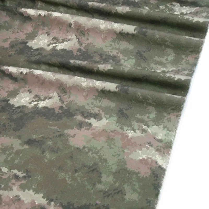 1.5M Width Bionic Ruin Camouflage Cloth Grid Twill Polyester Cotton Camo Fabric Scratch Resistant DIY Jacket Pants Material |