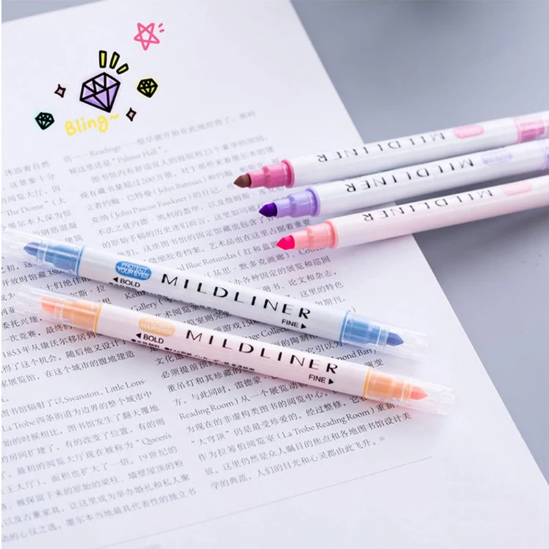 

12 Pcs/Set Japanese Stationery Zebra Mild Liner Double Headed Fluorescent Pen Fluorescent Marker Pen Highlighter Pen Color Mark