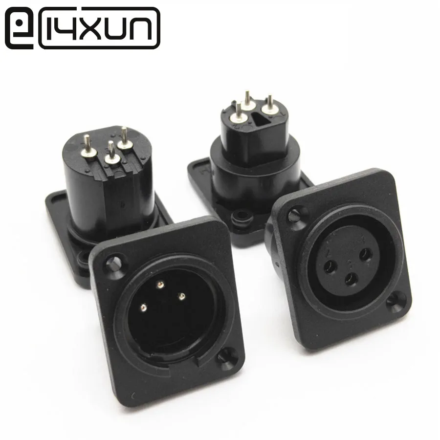 EClyxun 1 шт. XLR 3 Pin Male/Female шасси панельный адаптер гнездового соединителя черный