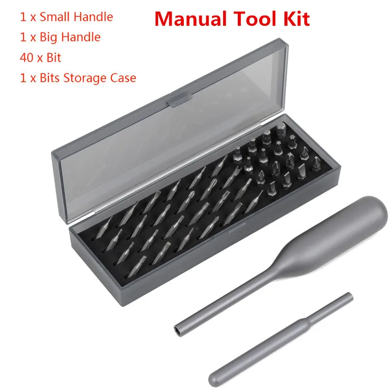 Manual Screwdriver Wowstick 1F+ мини электрическая отвертка перезаряжаемая Беспроводная шуруповерт с светодиодный светильник литиевая батарея - Цвет: Manual Screwdriver