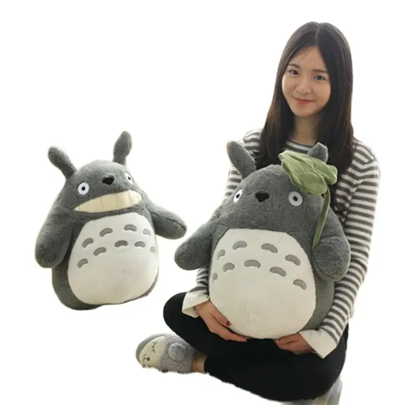 

30/40/55cm Totoro Plush Toy Cute Plush Cat Japanese Anime Figure Doll Plush Totoro With Lotus Leaf Kids Toys Birthday Xmas Gift