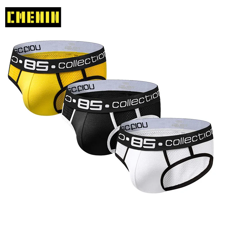 Трусы джоки мужские 3 шт./Лот хлопковое однотонное дышащее пикантное нижнее белье