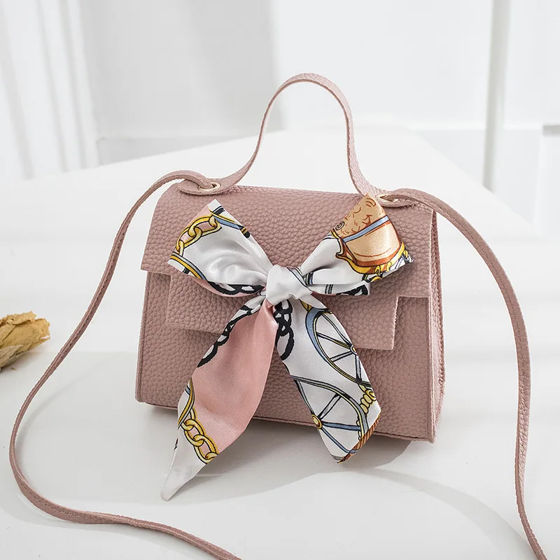 

7 Inch Silk Crossbody Bag For Elegant Ladies,Pu,Mini Mobile Phone Bag,with Detachable Bow,Waterproof Lychee Pattern