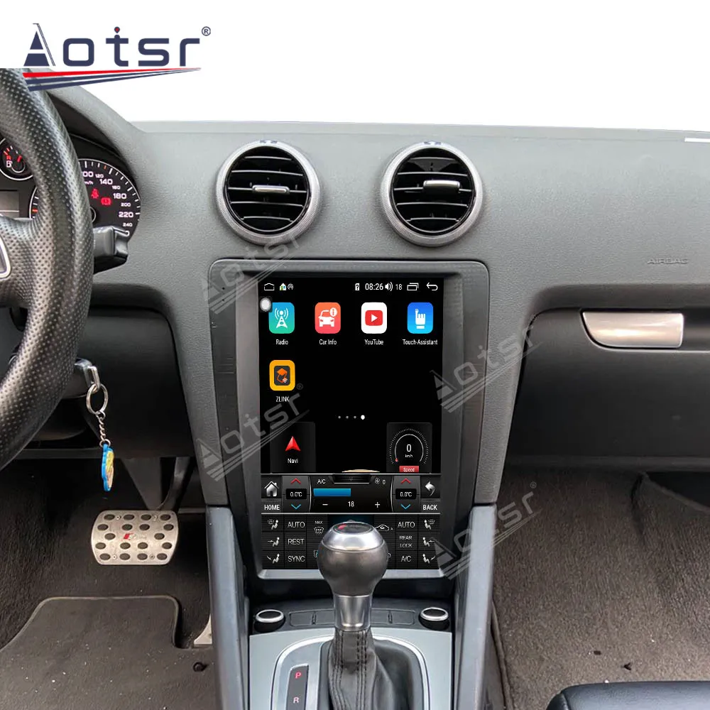 Автомобильный мультимедийный плеер AOTSR Android 12 для Audi A3 8P 8PA 2008 - 2012 IPS автомобильный