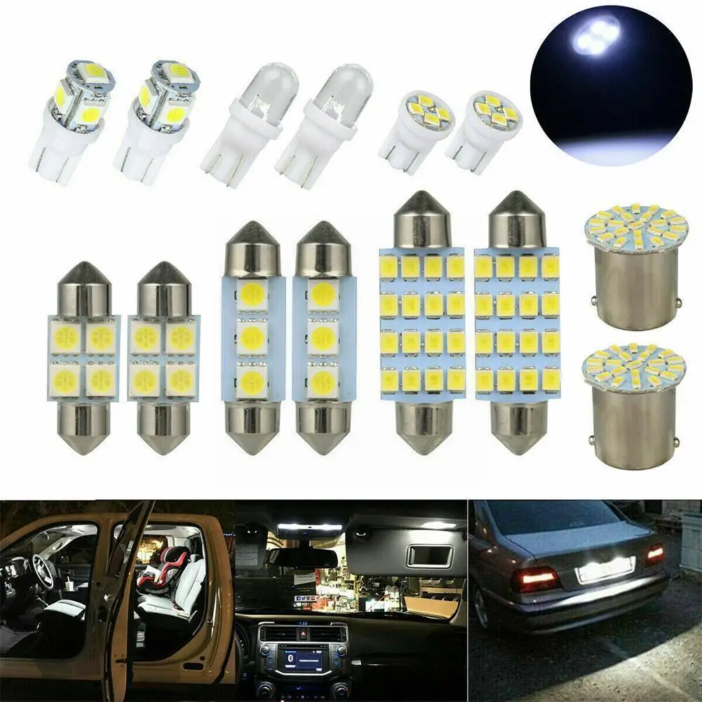 

Led Car Interior Light Kit Replacement License Plate Kit Light Map / Lot White 14pcs Light Y3z4
