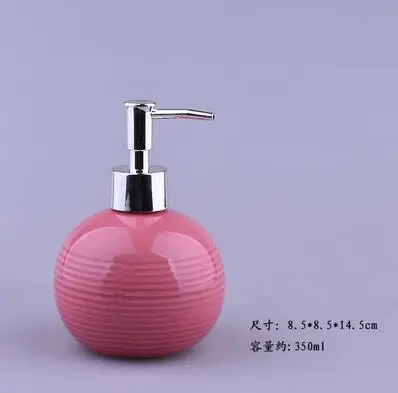 Pink 300 мл шариковая форма керамические дозаторы жидкого мыла насос для душа шампунь бутылка дезинфицирующее средство для Рук Контейнер аксессуары для ванной комнаты - Цвет: Pink