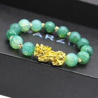 chinese mythical animals pi xiu glaze beaded chain bracelet fortune talisman jewelry charm bracelet for men women accessories