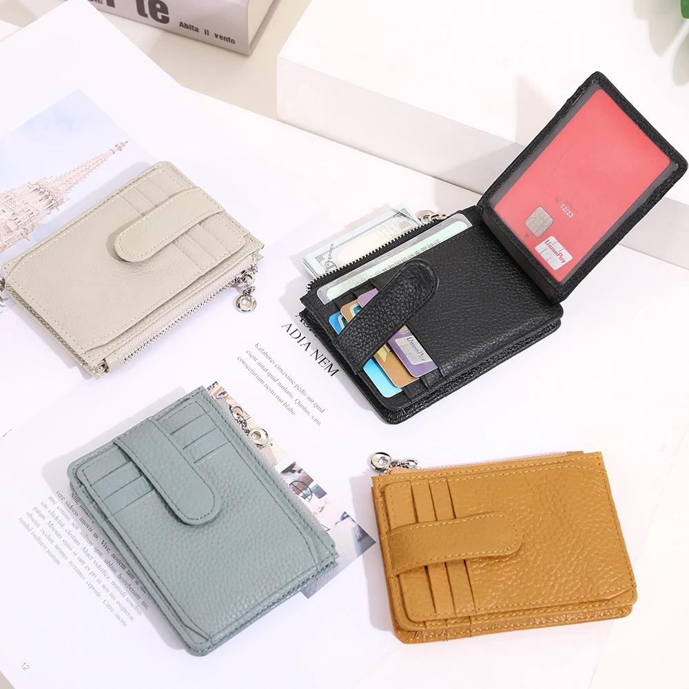 

XDBOLO Leather Mini Wallet Women 2021 Fashion Luxury Brand Cowhide Card Holder Woman with Zipper Coin Pocket Wallet Female