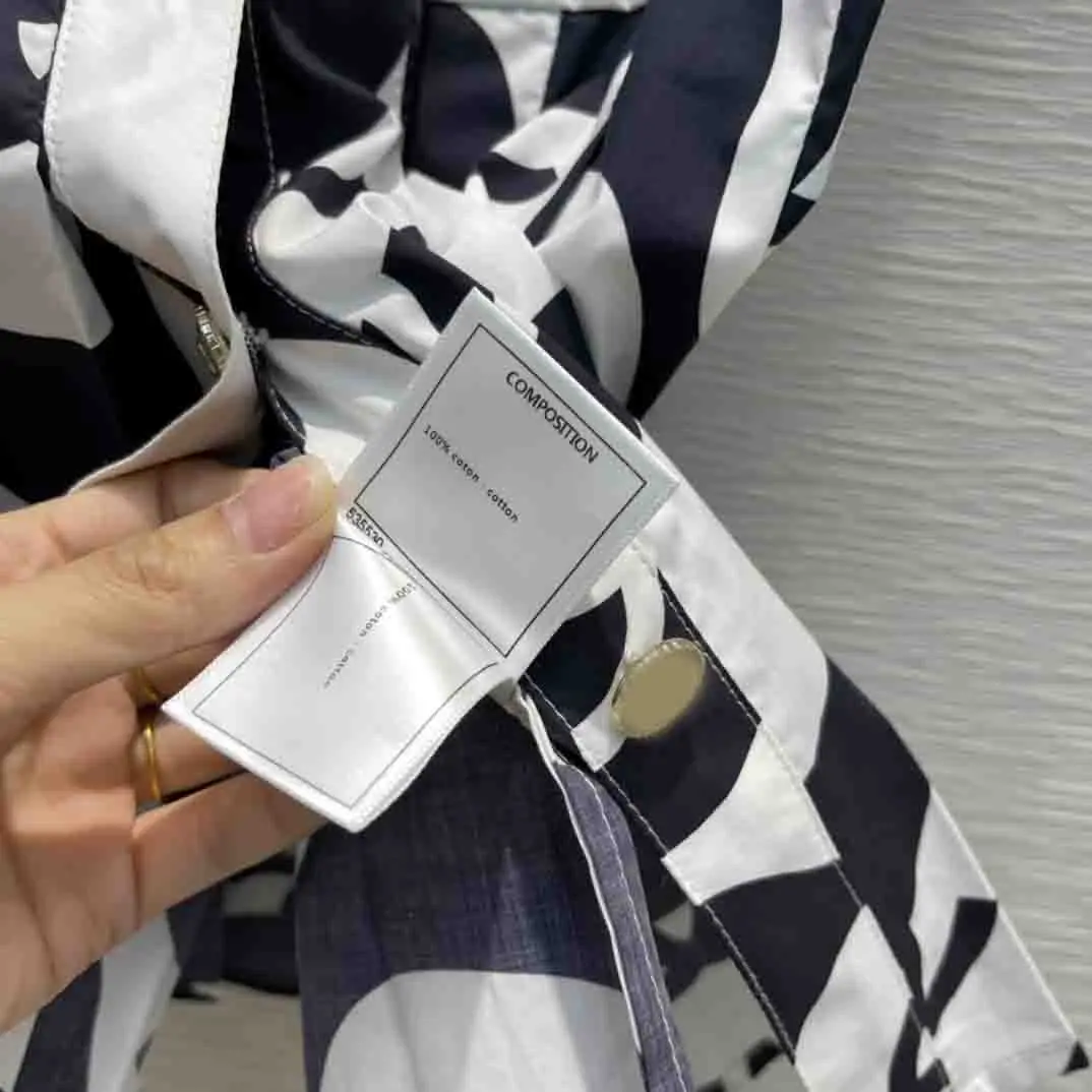 

High-end Brand Wave Print Short Dress for Women Summer 2021 New Turn-down Collar Short Sleeve Party Pleated Buttons Mini Dresses