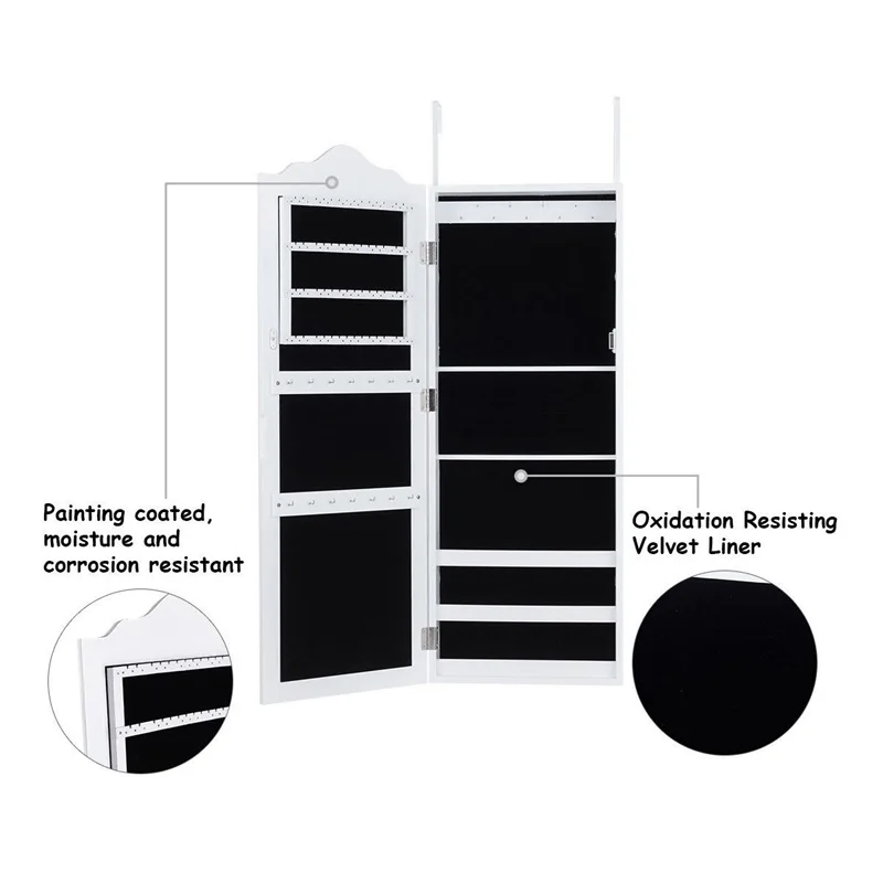 Шкаф для хранения косметики HW60136 деревянный органайзер белый цвет|Коробки и