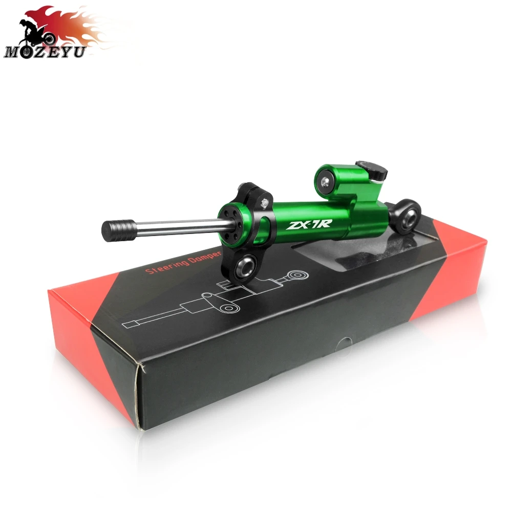 

With ZX7R LOGO Motorcycle CNC Aluminum Steering Stabilizer Damper shock absorber stable steering for KAWASAKI ZX 7R ZX-7R