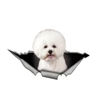 Красивая наклейка с автомобилем 3D Pet Bichon Frise, наклейка с животными, аксессуары для окон автомобиля, Стайлинг автомобиля, ПВХ, 13 см X 8 см