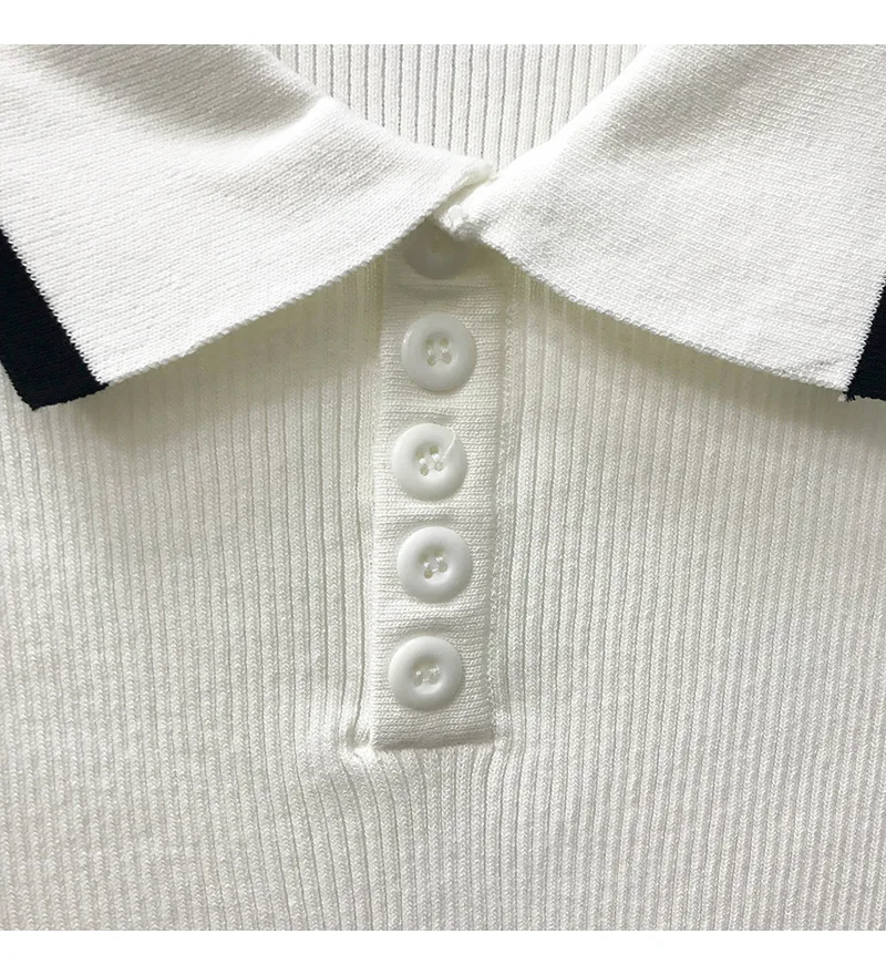 

The new lapel loose sweater coat collar short sleeve T-shirt polo shirt
