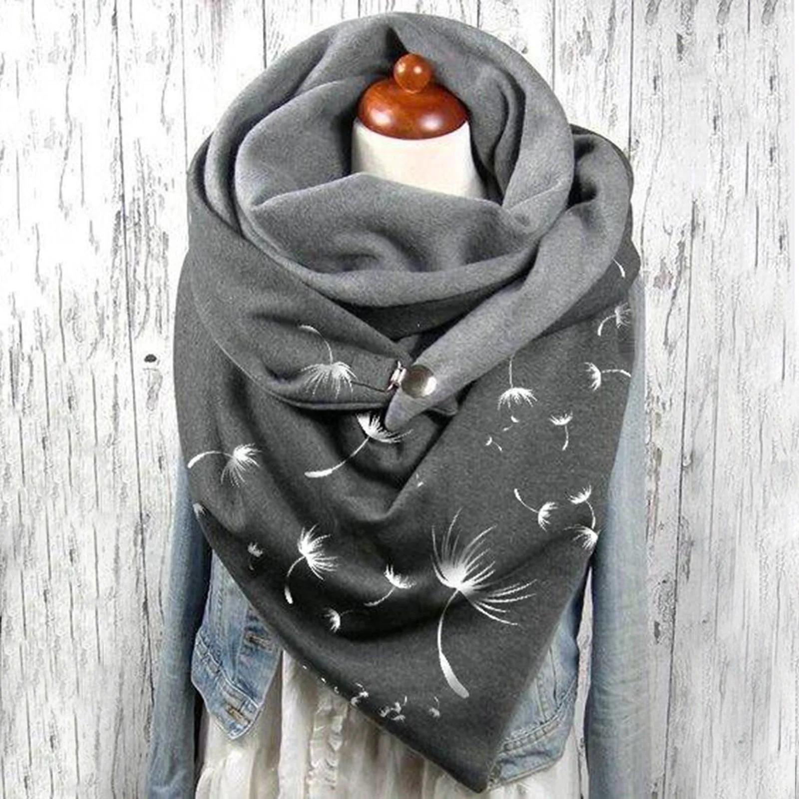 

Floral Printing Fashion Women Scarf Winter Button Soft Wrap Scarves Shawl Echarpe Femme Casual Warm Shawls Шарф Женский