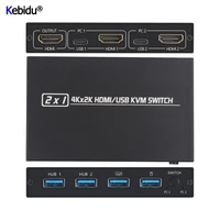 kebidu 4kx2k ultra hd metal case 4 input 1 output kvm switch 2 x1hdmi 2 0 screen switcher shared keyboard and mouse am kvm201cl