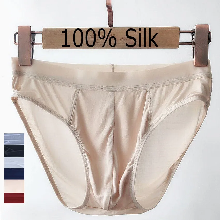1 шт. мужские трусы-брифы из 100% шелка | Мужская одежда